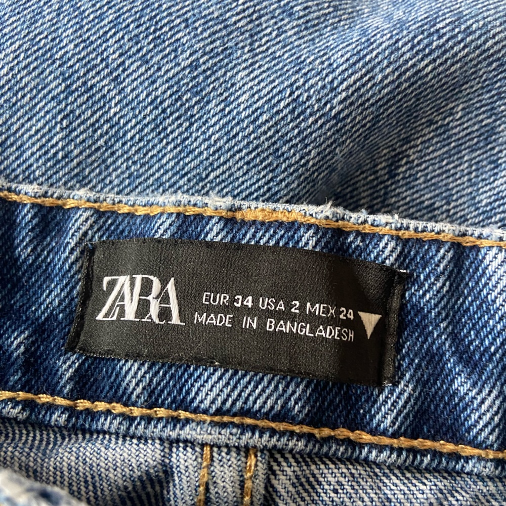๐SOLD ZARA High Rise Straight Leg Button Fly Jeans Size 2 - Picture 11 of 12